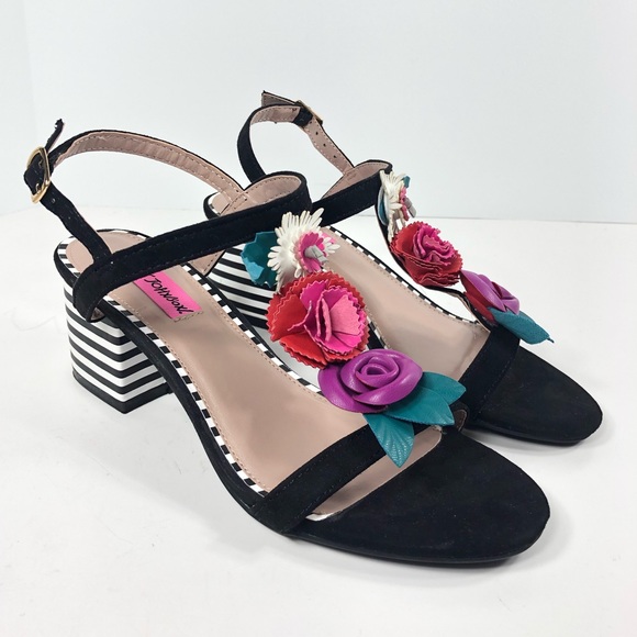 betsey johnson floral sandals